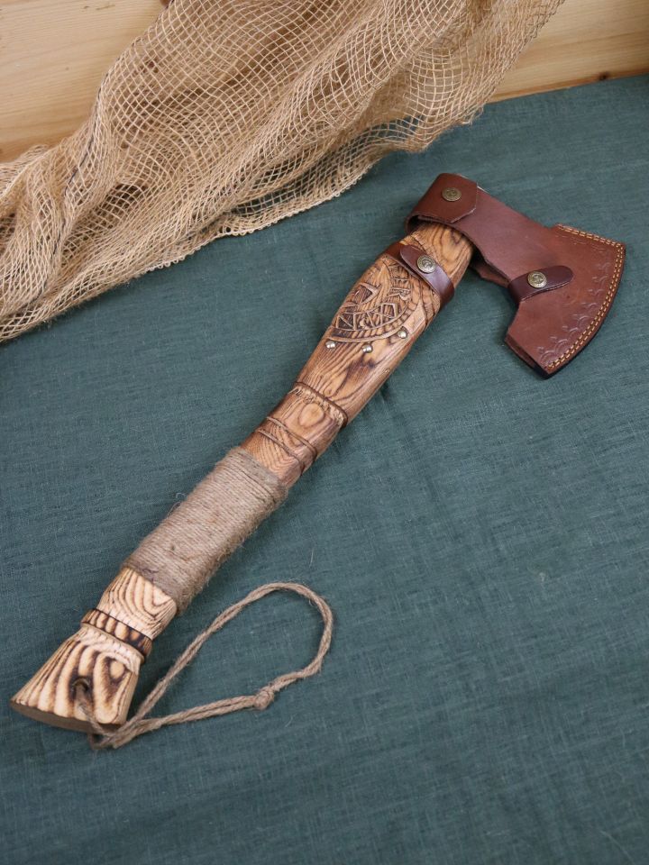 Viking axe Thor's hammer with carvings 2