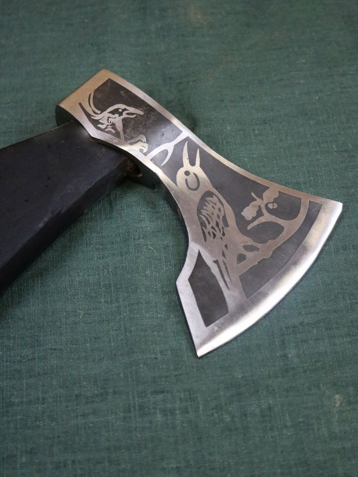 Viking axe with Odin's raven 2