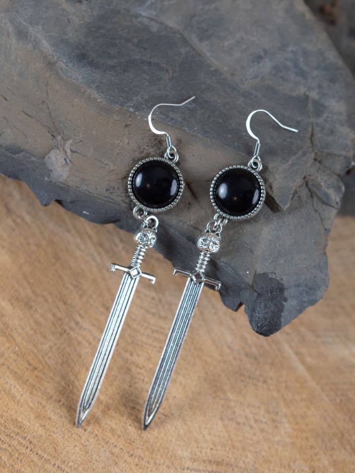 Earrings sword black 2