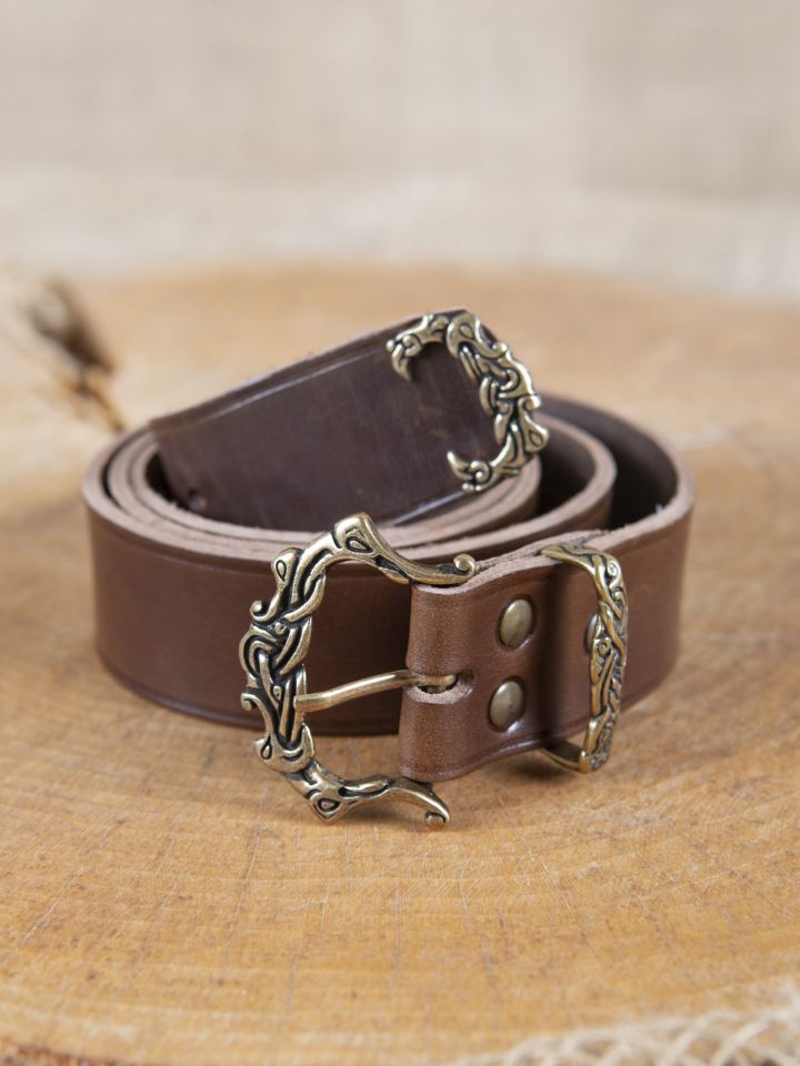 Viking belt with belt loop brown 2