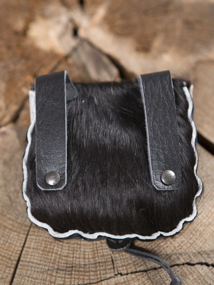 Cowhide belt pouch black 2