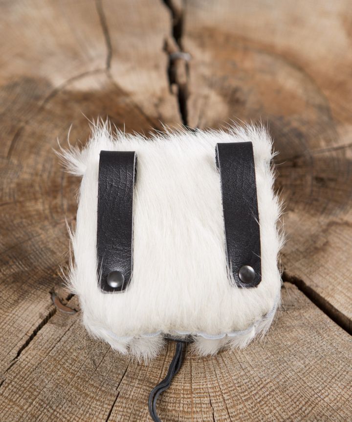 White cowhide belt pouch 2