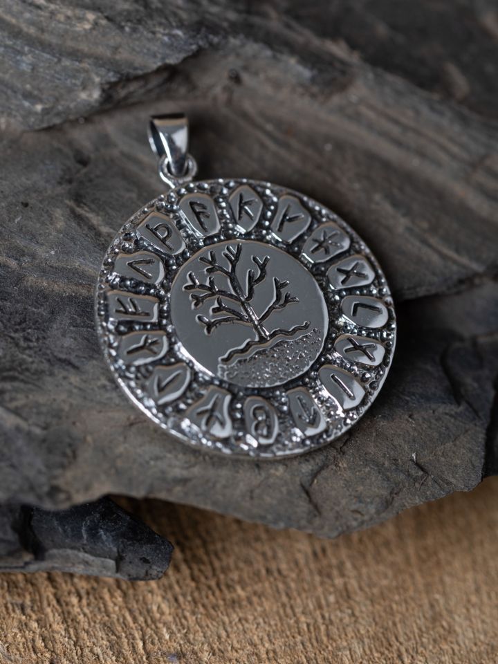 Silver pendant tree of life with runes 2