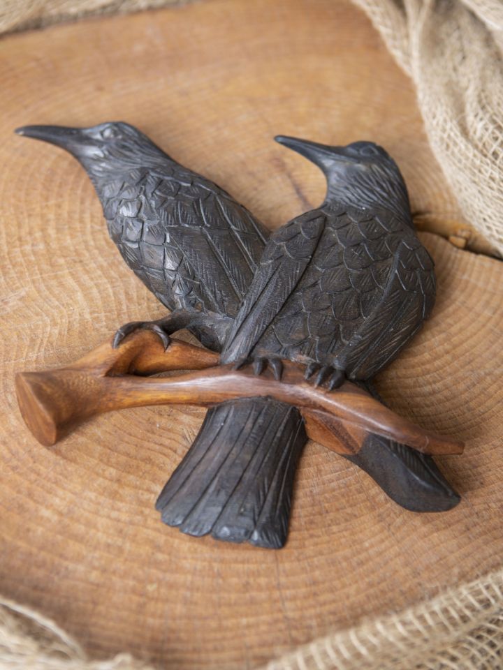 Wooden wall decoration Odin's ravens 2