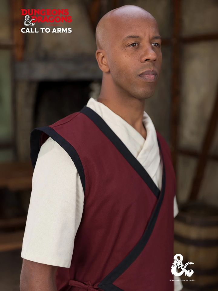 D&D Monk vest bordeaux-black 3