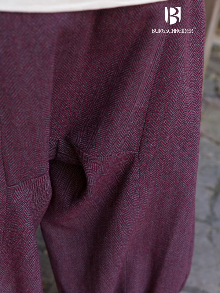 Rush trousers Borys Herringbone burgundy/grey 3