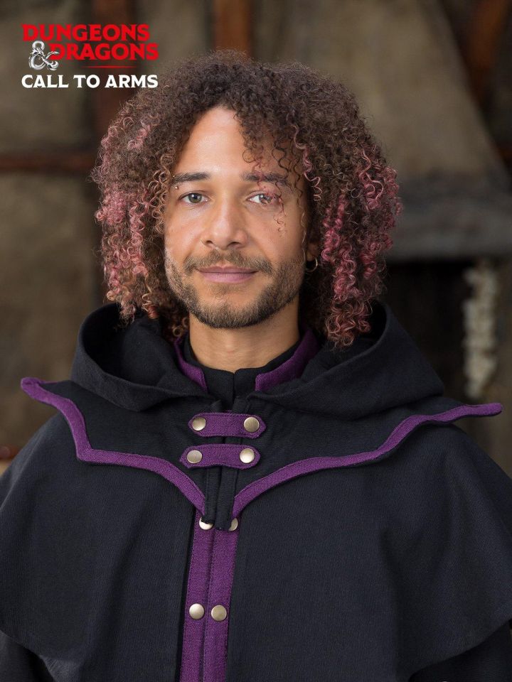 D&D Warlock hood with collar black-purple L 3