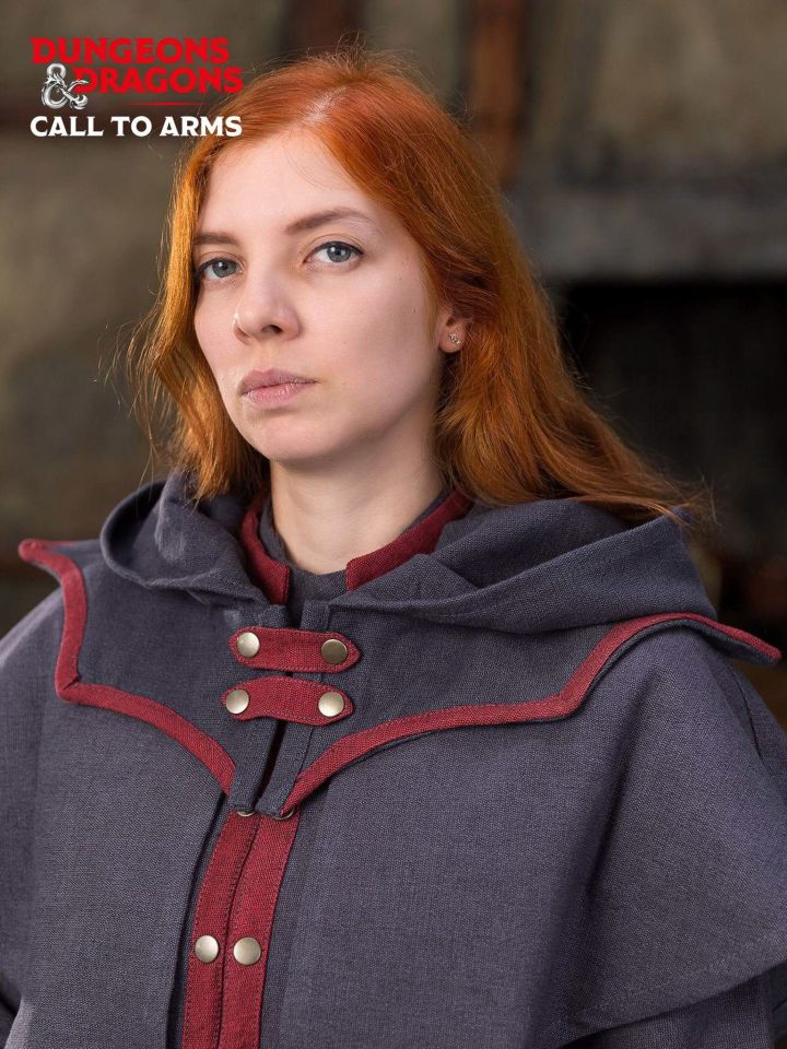 D&D Warlock hood with collar gray-red 3