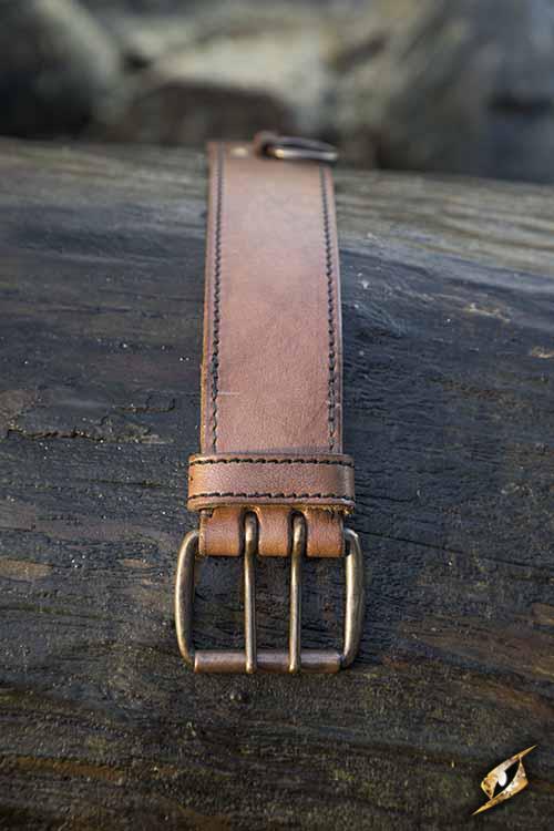 Belt with retaining rings brown 3