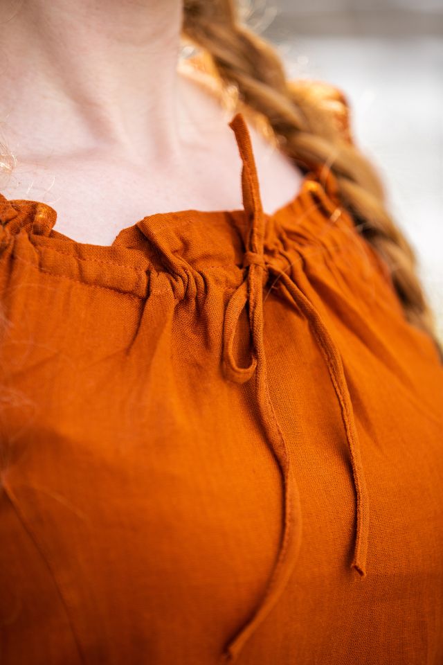 sleeveless summer blouse rust red M 3