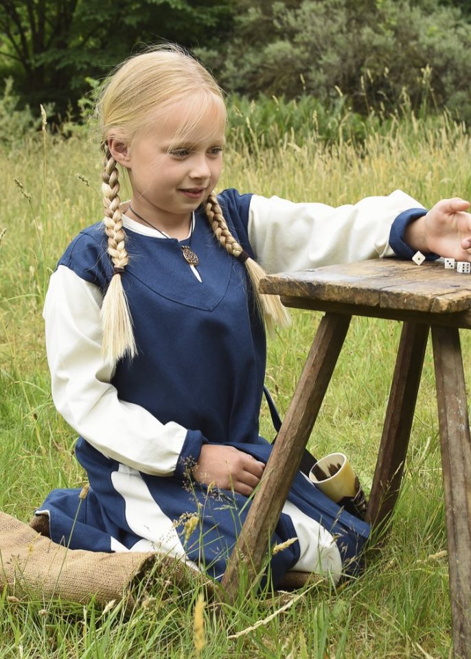 Viking dress for children blue/nature 3