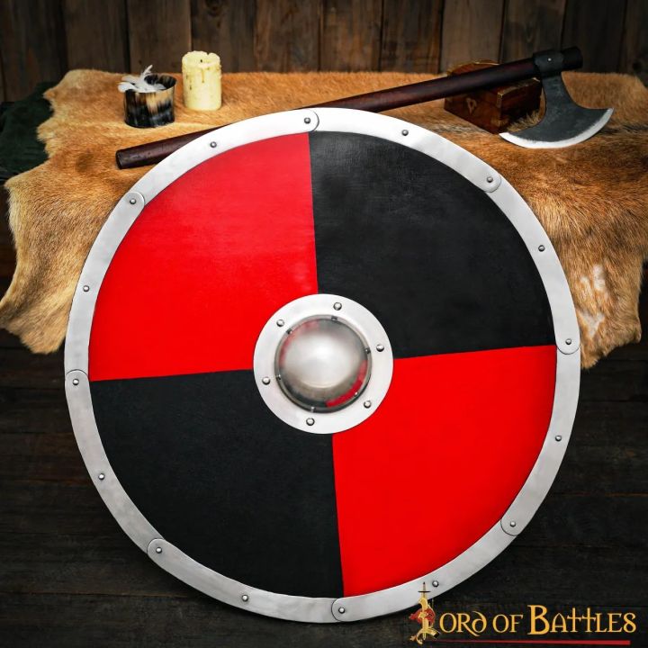 combat-ready round shield red-black 3