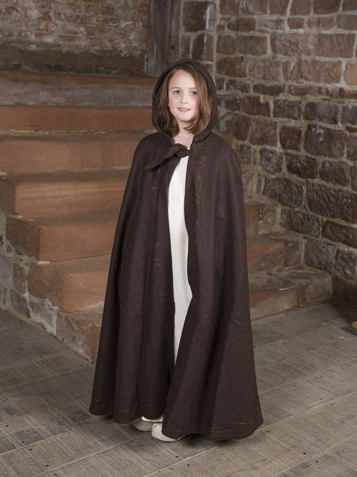 Wool cape for children brown 3