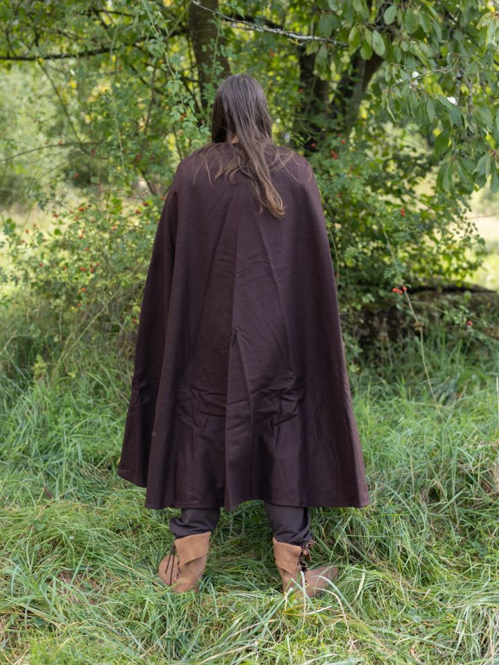 Wool cape without hood brown 3