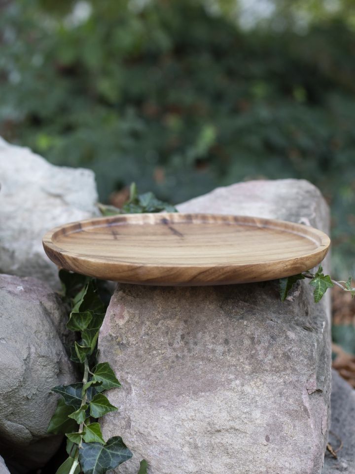 Wooden plate with high rim 25 cm 3