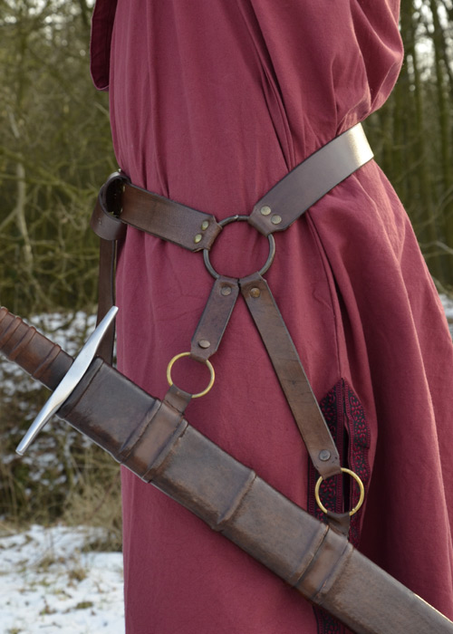 Brown leather sword belt 3