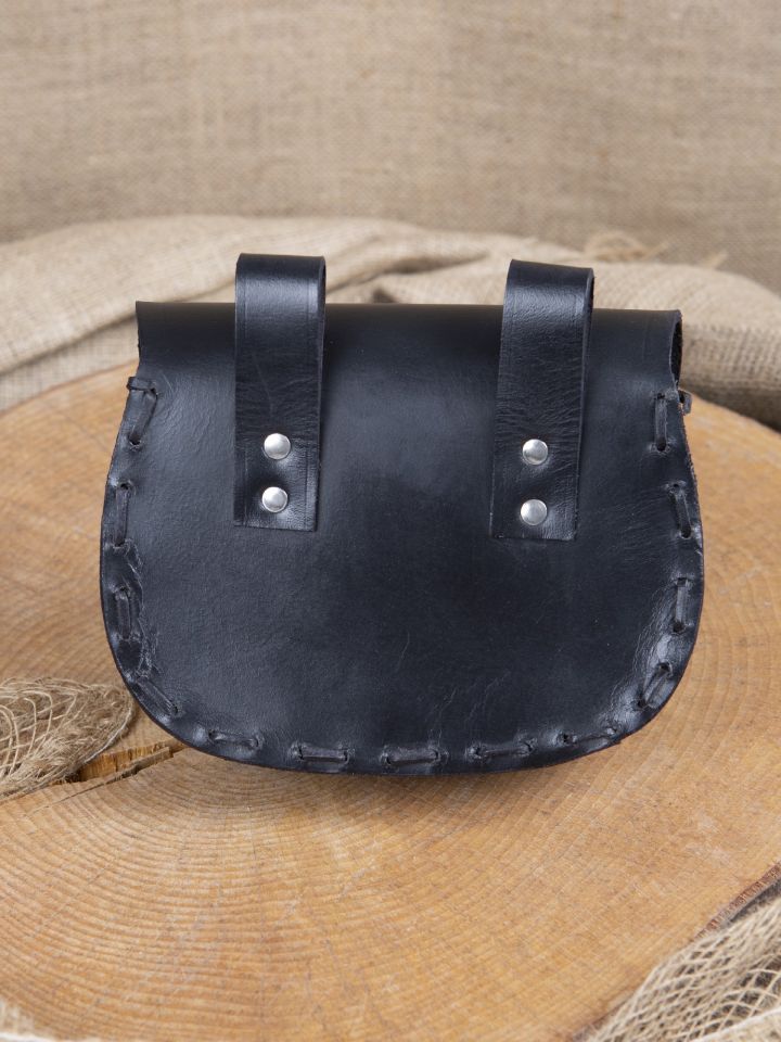 Leather belt pouch with Celtic embossing black 3