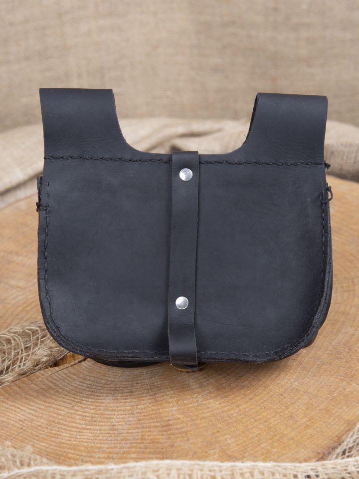 Leather belt bag black 3