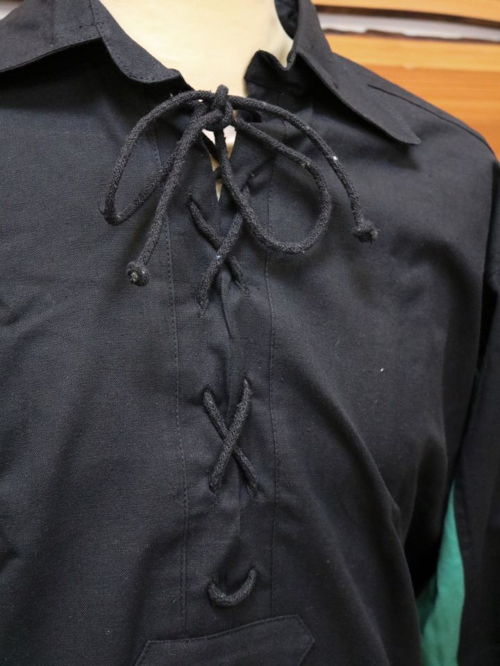 Landsknecht lace-up shirt Titurel black-green 3