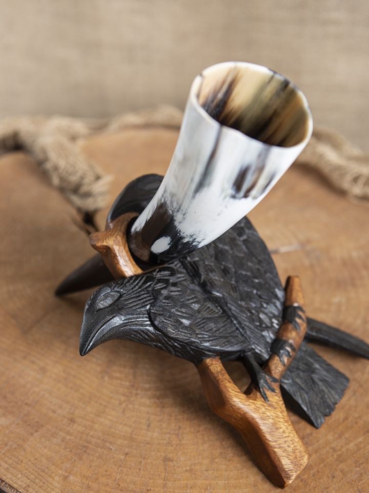 Hugin & Munin drinking horn stand and mural 3