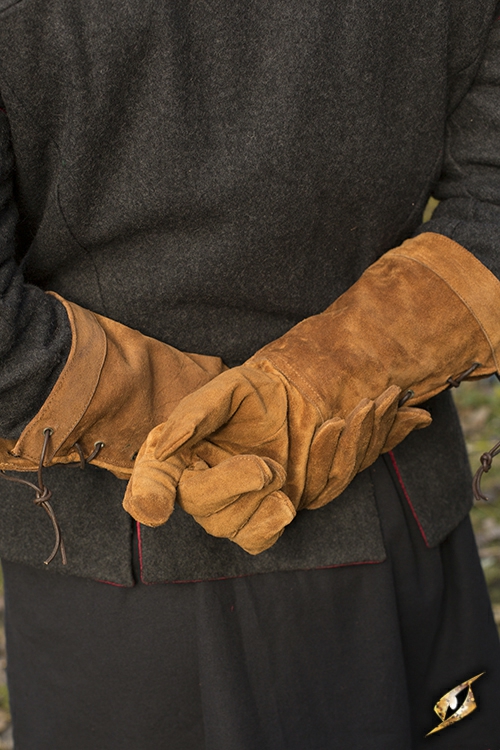 Suede gloves brown M 3