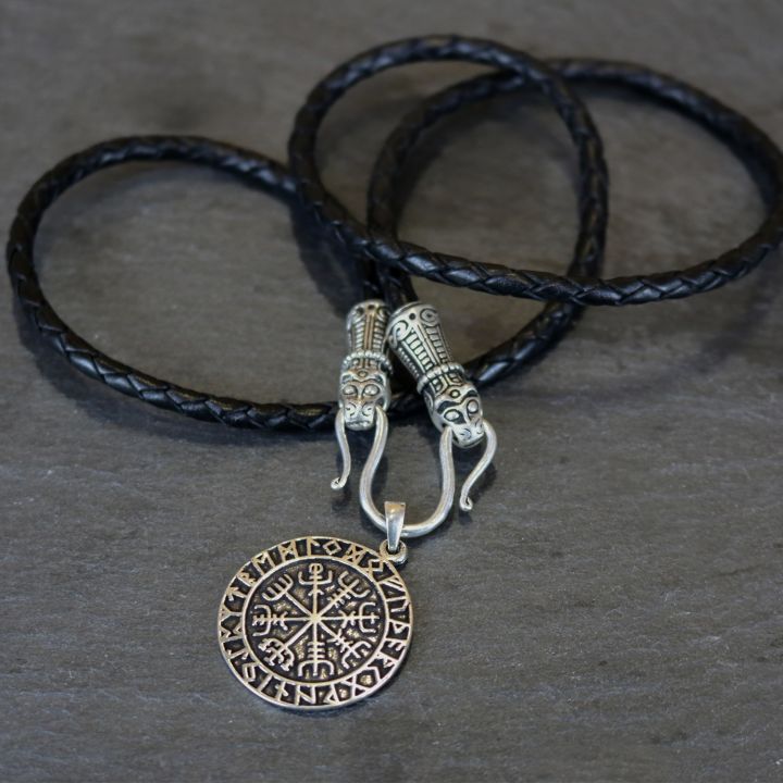 Viking leather necklace "Mandermark" black 3