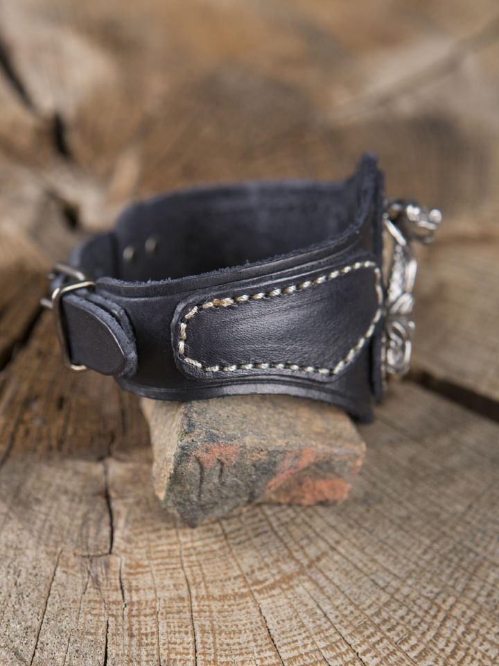 Leather bracelet with Oseberg-Thorshammer 3