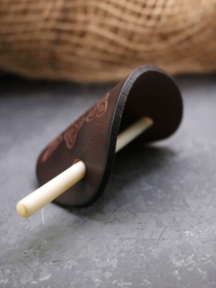 Leather hair clip with bone pin 3