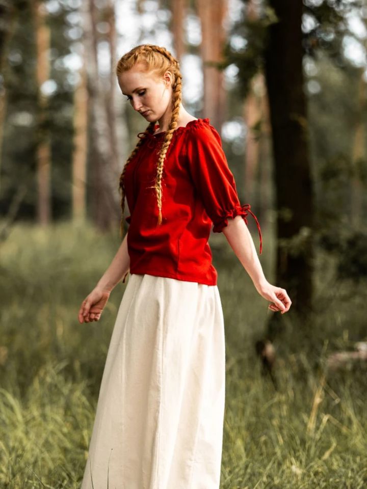 Red cotton summer blouse XXXL 3