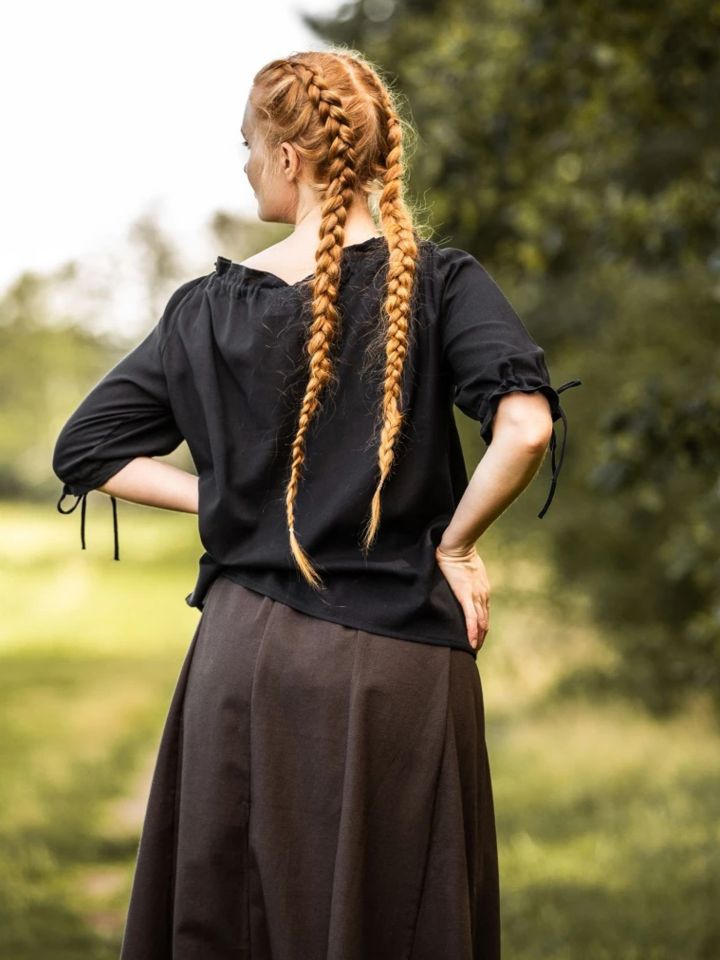 Black cotton summer blouse 3