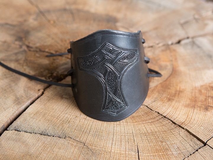 Arm cuff embossed with Thor's hammer black 3