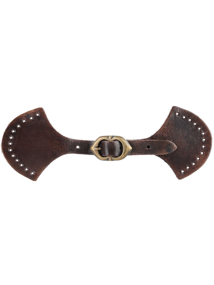 Brown leather coat buckle 3