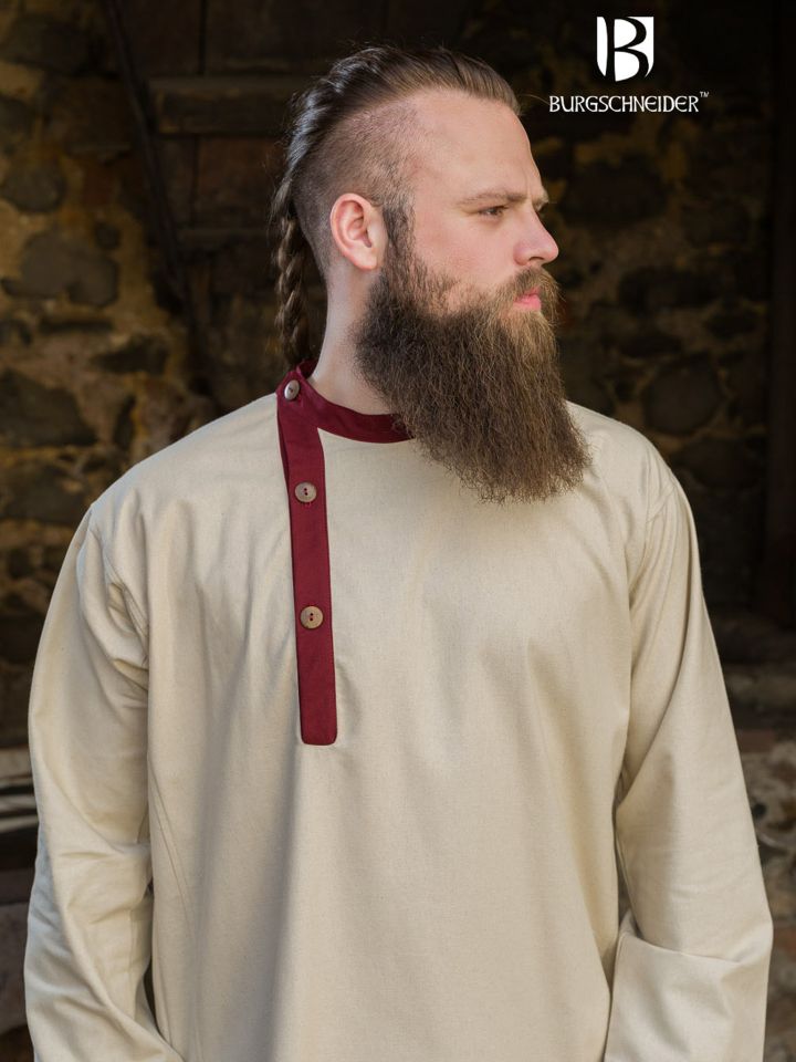 Rus tunic Tobiasz natural/bordeaux 4