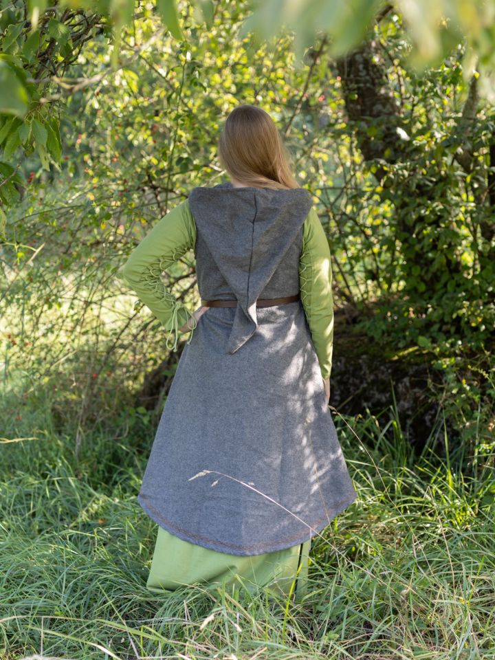 Wrap dress Myrana made of wool felt gray 4