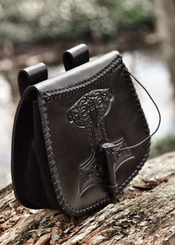 Belt pouch with Thor's hammer black 4