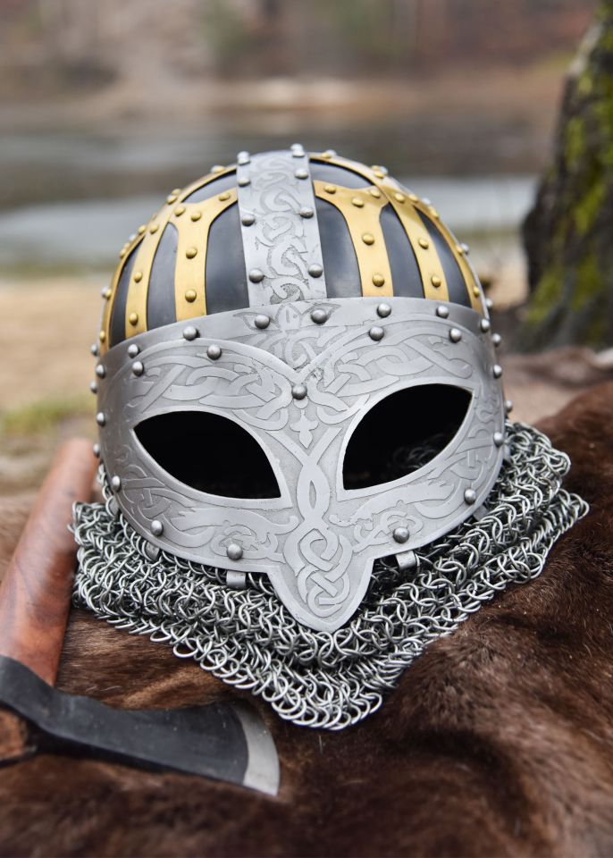 Viking spectacle helmet with richly decorated brow 4