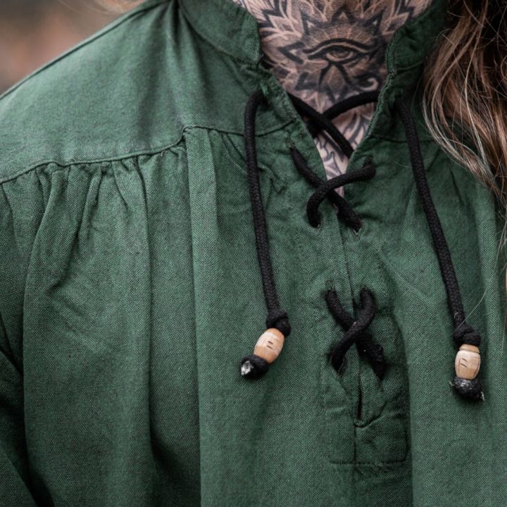 Laced medieval shirt green 4