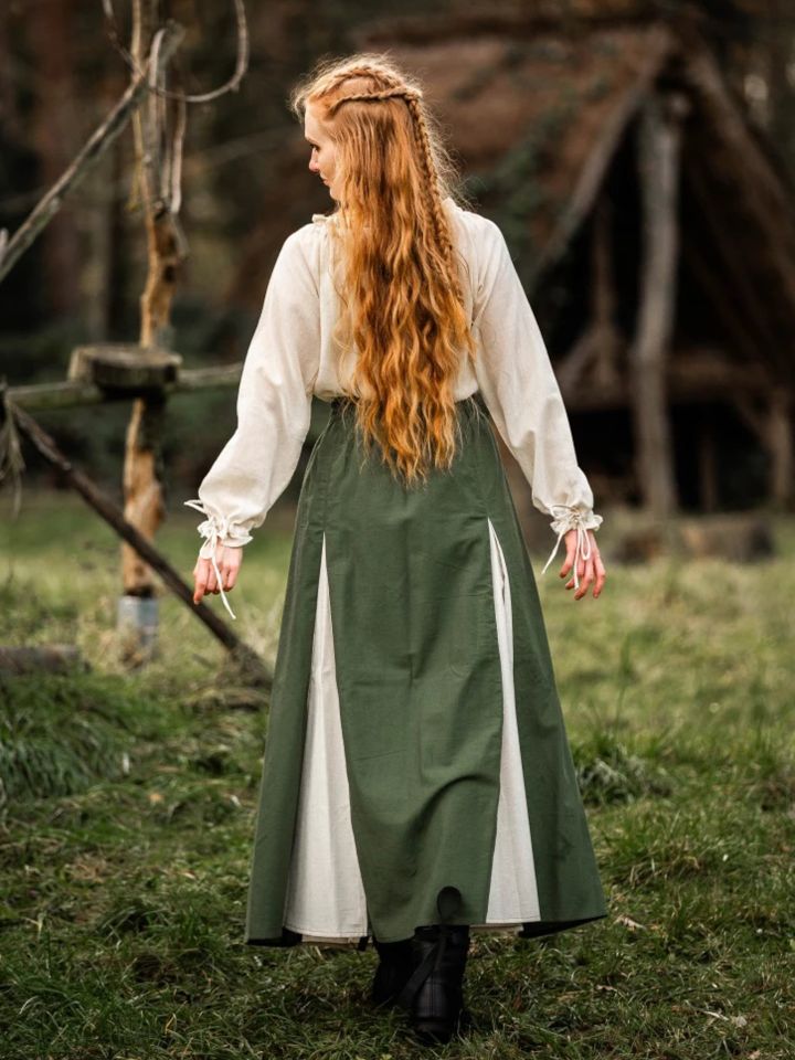 Medieval skirt Isabella green-natural S/M 4