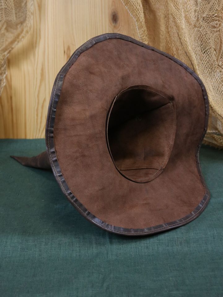 Wizard hat made of brown leather L 4