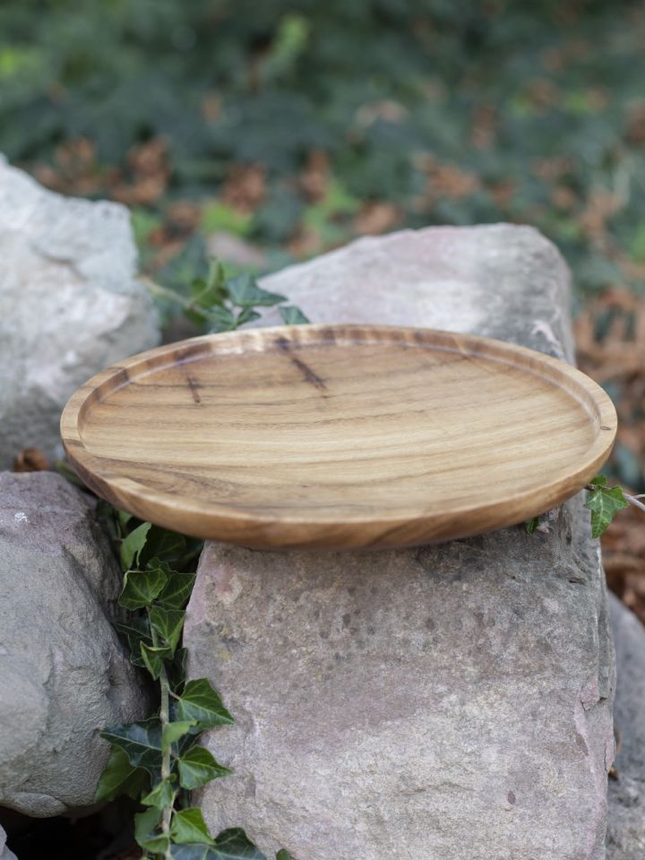 Wooden plate with high rim 25 cm 4