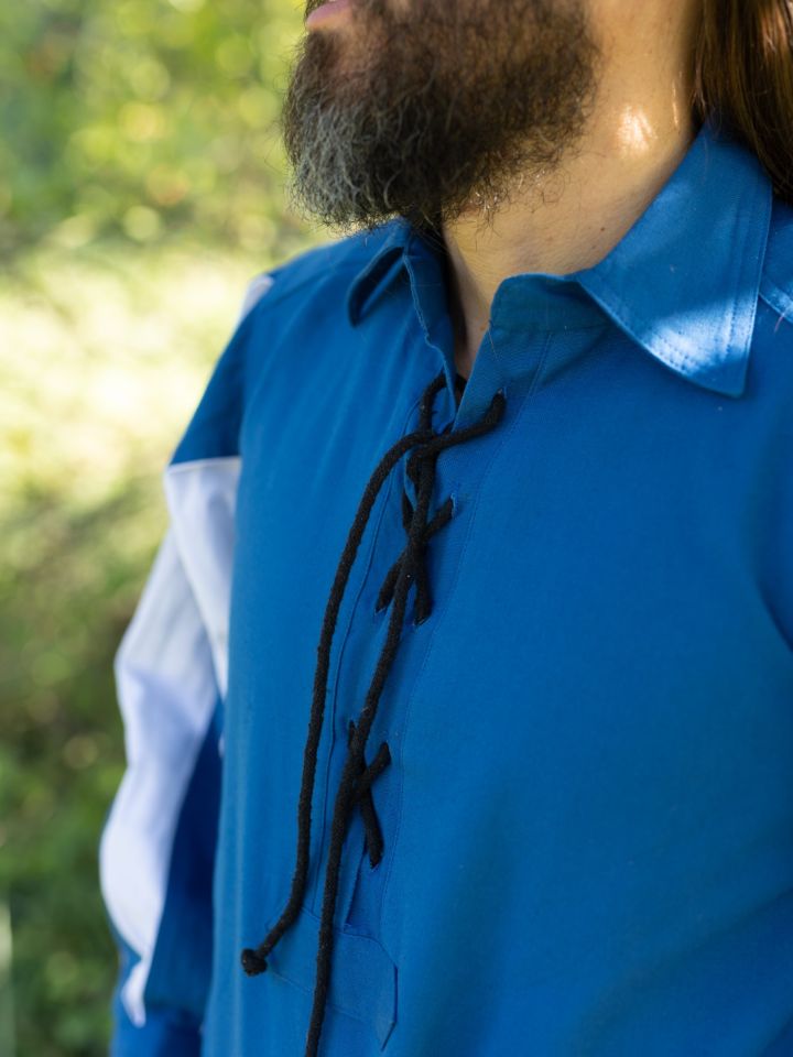 Landsknecht lace-up shirt Titurel blue-white 4