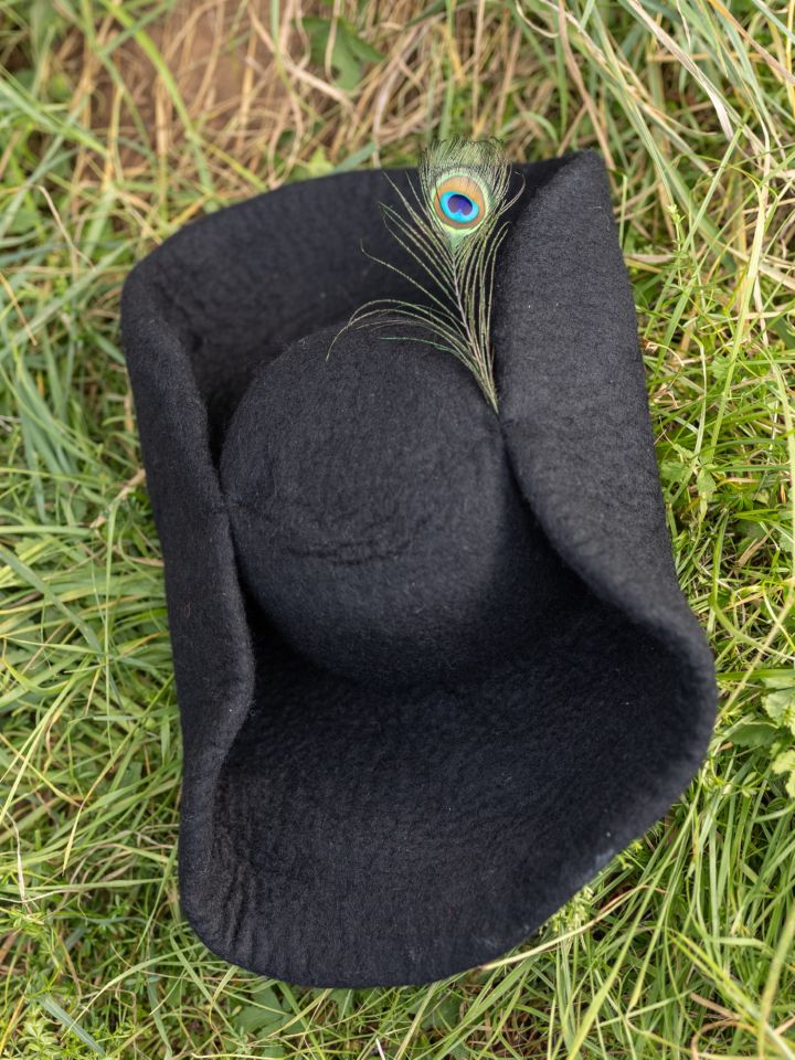 Felt hat with wide brim black 4