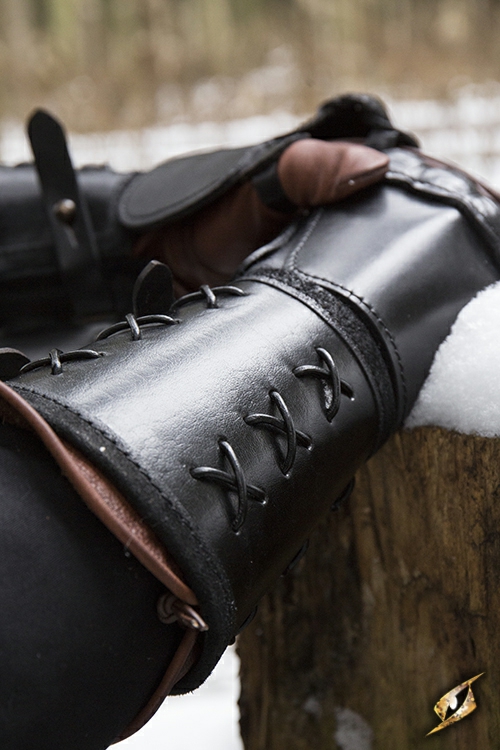 Black leather gauntlet 4