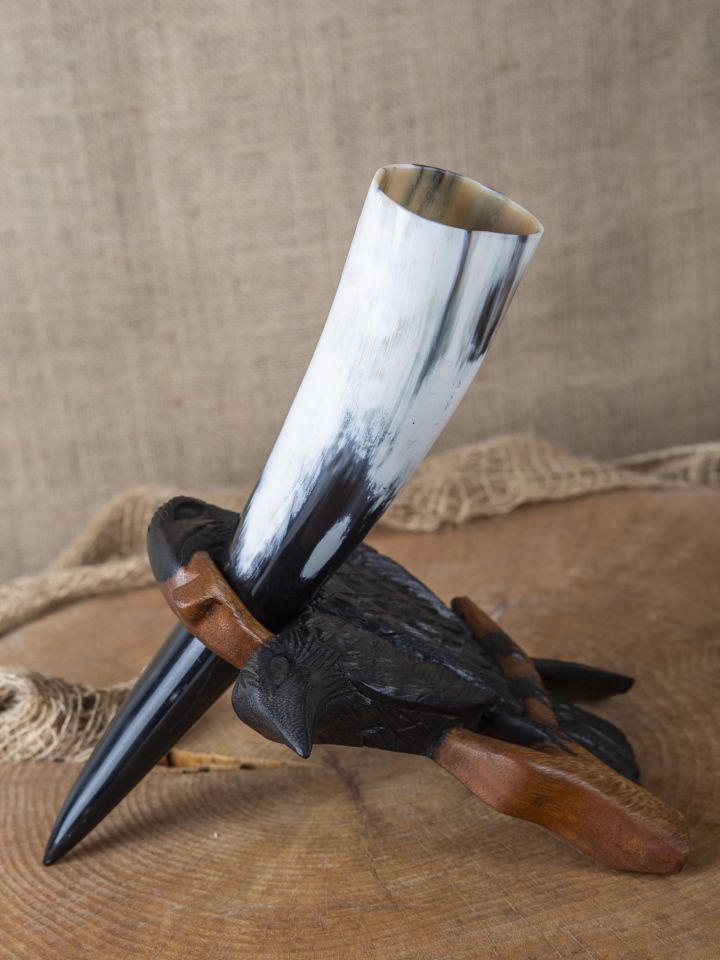 Hugin & Munin drinking horn stand and mural 4