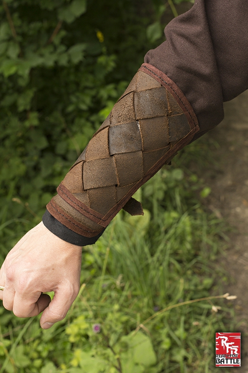 Viking bracers made of brown leather 4