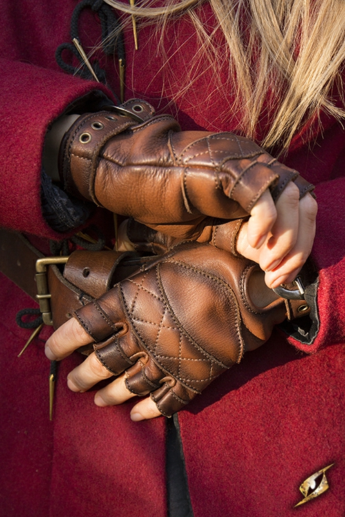 Celtic leather gloves brown 4