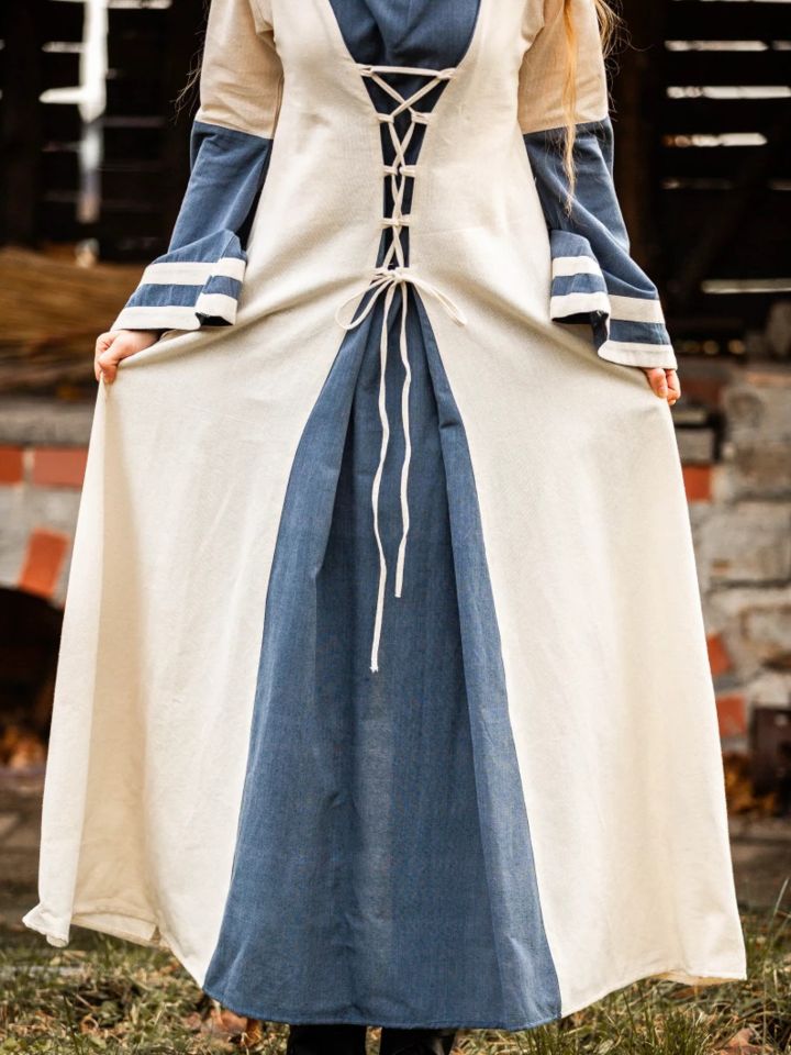 Medieval dress Dorothea natural/blue 4