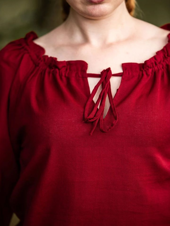 Blouse with lacing red XXXL 4