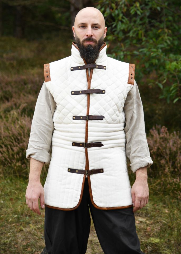 Long gambeson with detachable sleeves brown-nature 4