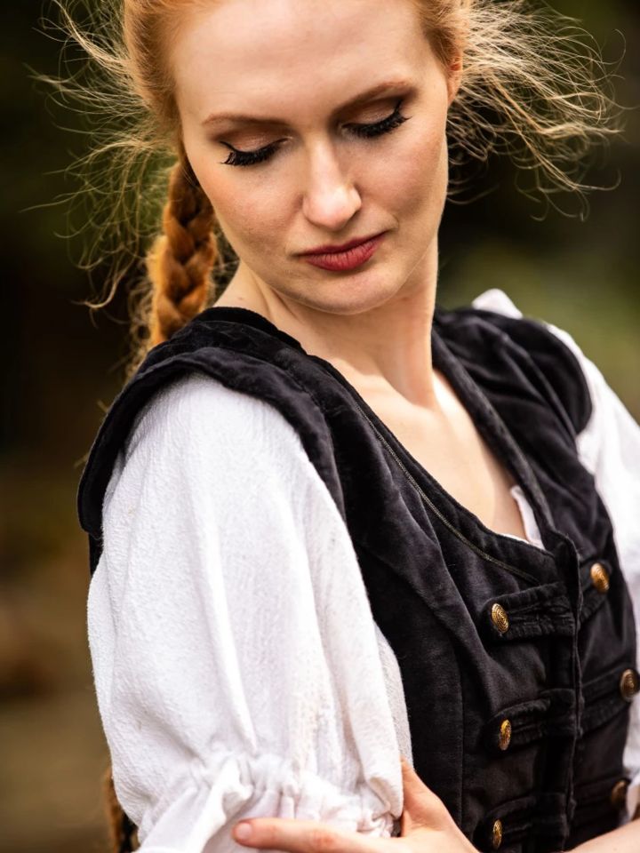 Bodice vest with metal buttons black XL 4